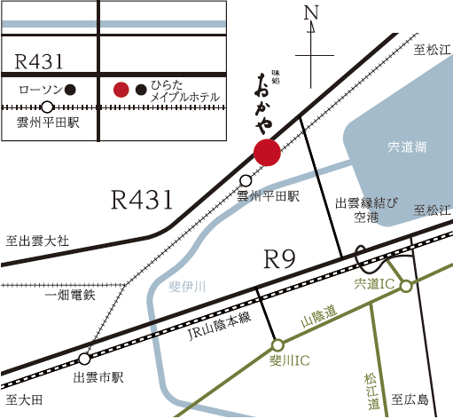 日本料理 味処おかや　地図